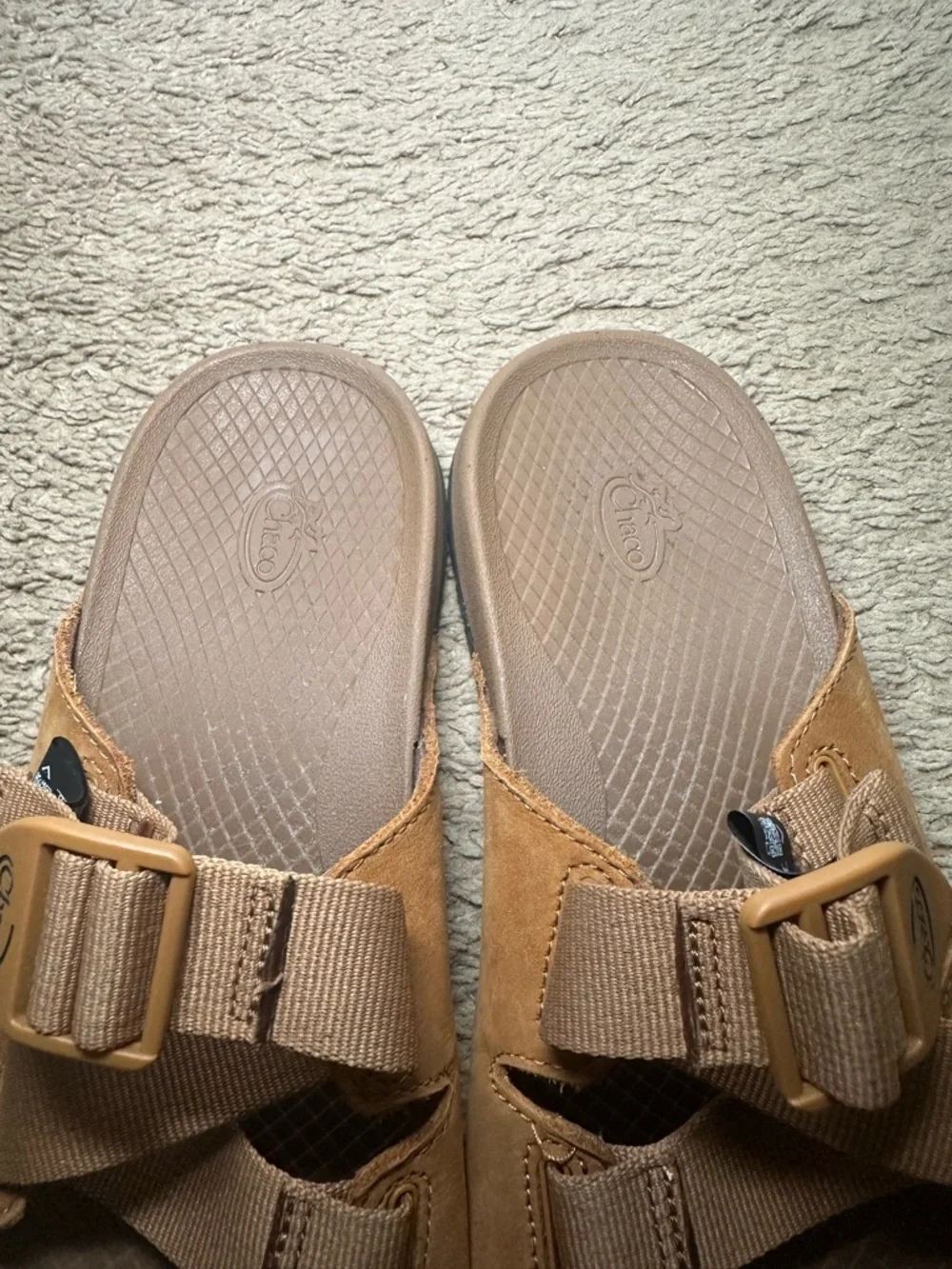 Chaco Women's Lowdown Leather Slide Sandals Size 6 Camel Color